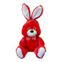 Плюшено зайче с папионка, червено, 45 см