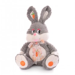 Плюшено зайче Марти, сиво, 45 см
