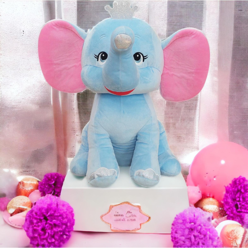 Плюшен слон Тара, син, 28 см