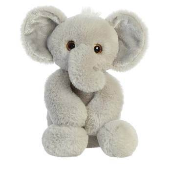 Плюшено слонче Aurora, сиво, 21 см