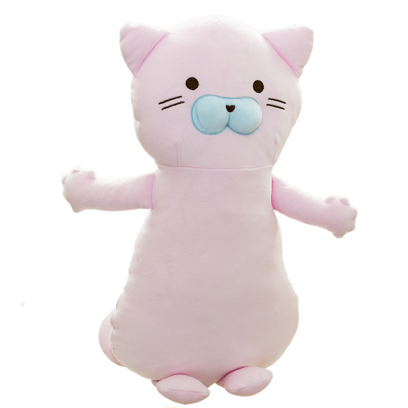 Плюшена възглавничка коте, розова, 52 см