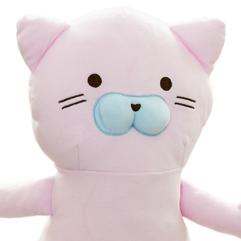 Плюшена възглавничка коте, розова, 52 см