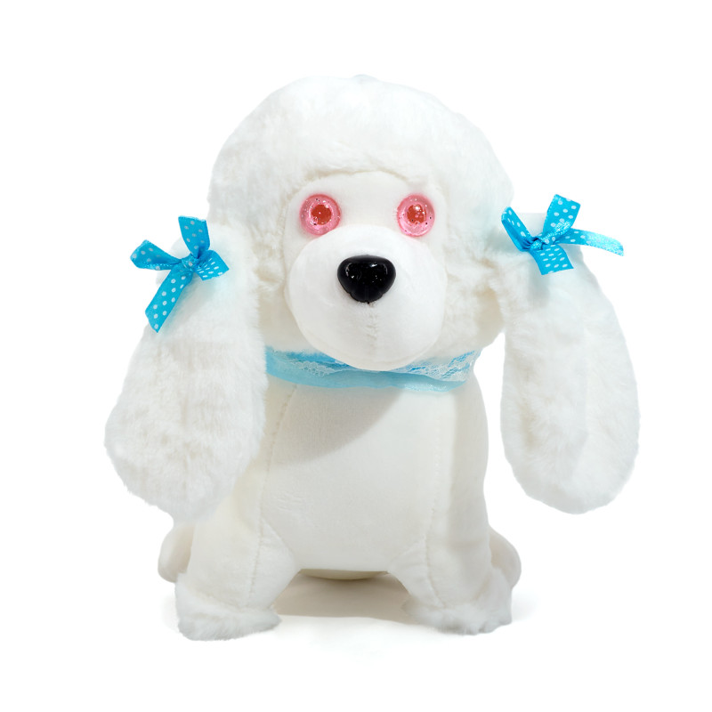 Плюшено куче пудел, бяло, 22 см