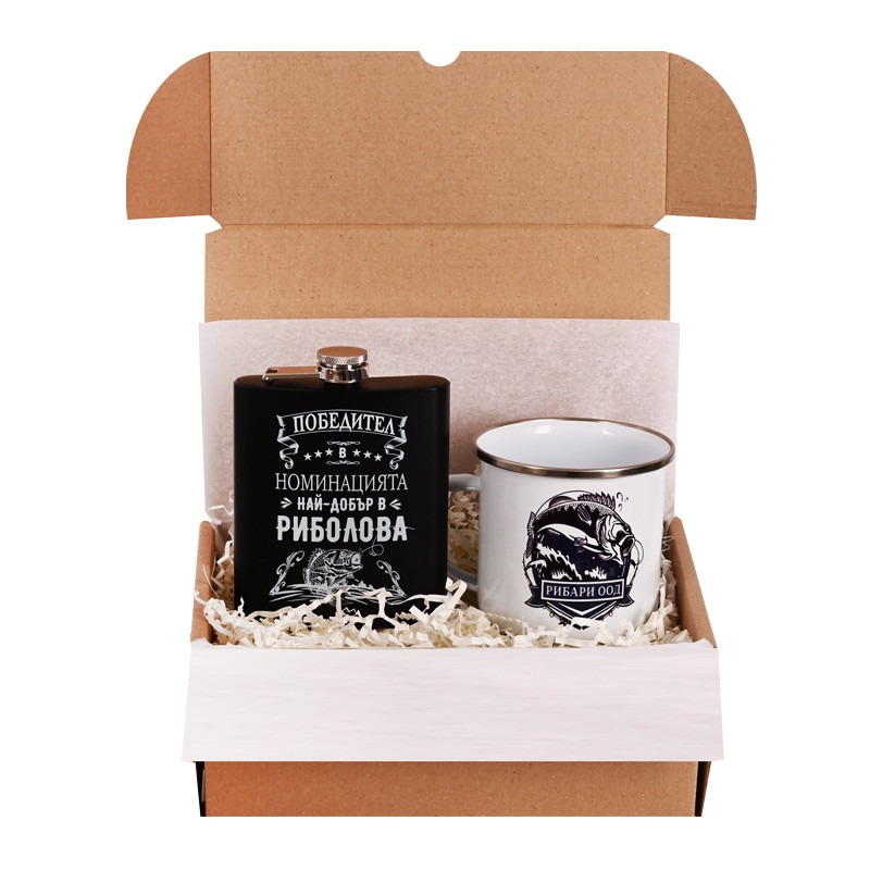 Подаръчен комплект - Рибар с метално канче и манерка