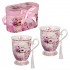 Луксозен комплект чаши за чай в кутия Цветя /керамика/