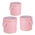 Подаръчни кутии с прозрачен капак и сатенена дръжка /3 в 1/, розово
