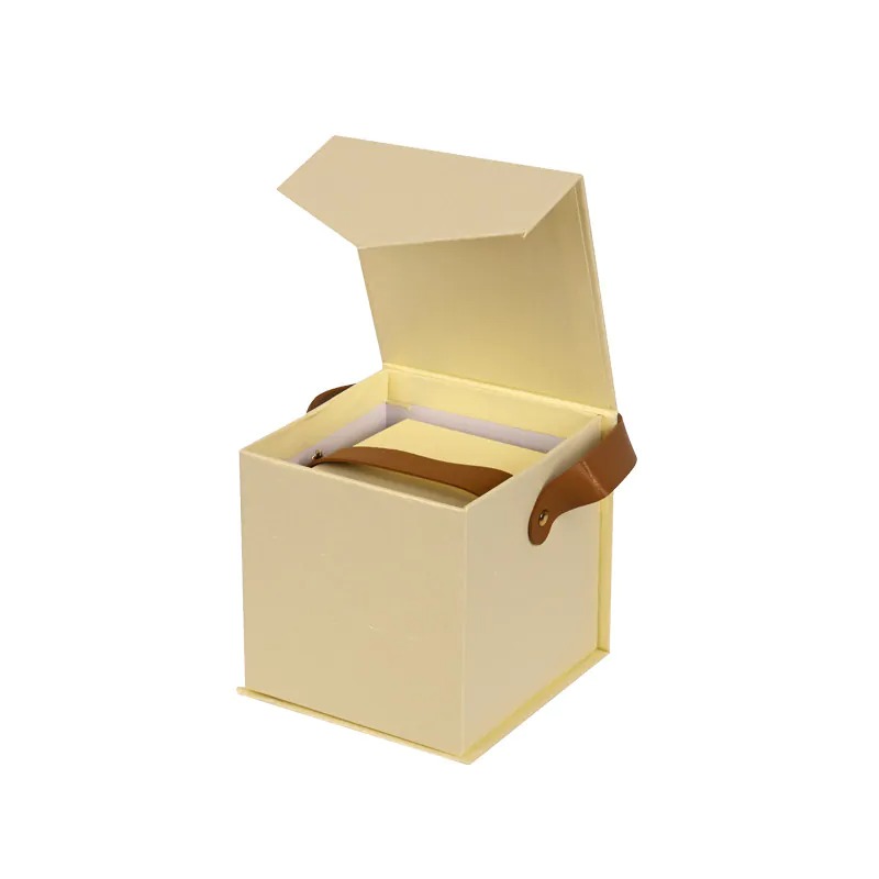 Подаръчна кутия с капак и магнитно закопчаване 2 в 1, жълта