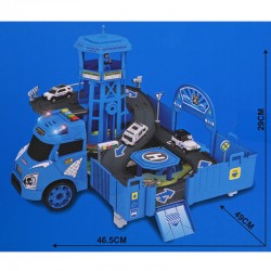Камион - Паркинг "POLICE" с превозни средства и аксесоари /синьо/