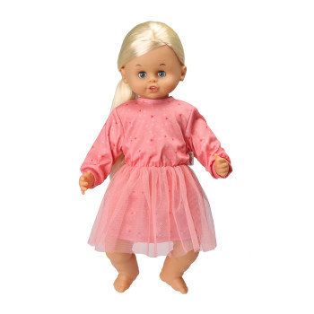 Говореща кукла с розова рокля, 45 см
