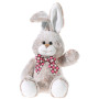 Бежово зайче с карирана панделка, 30 см