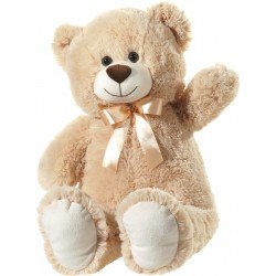 Плюшено мече с панделка, бежаво, 60 см