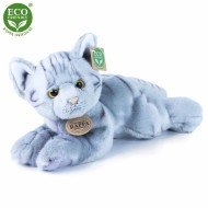 Плюшена котка, сива, лежаща, 30 см