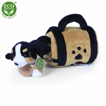 Плюшено Куче Бернски зененхунд в чанта за пътуване, 20 см.