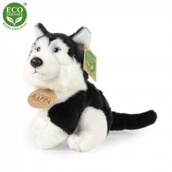 Плюшена играчка Куче Хъски, черно, 16 см. Плюшена играчка Куче Хъски, черно, 16 см.