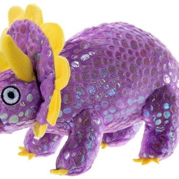 Плюшен Трицератопс, лилав, 25 см