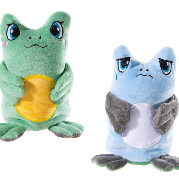 Плюшена жабка Ото с две лица, 15 см