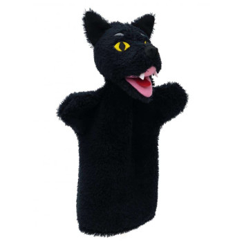 Кукла за театър Добрият вълк, черен, 28 см.