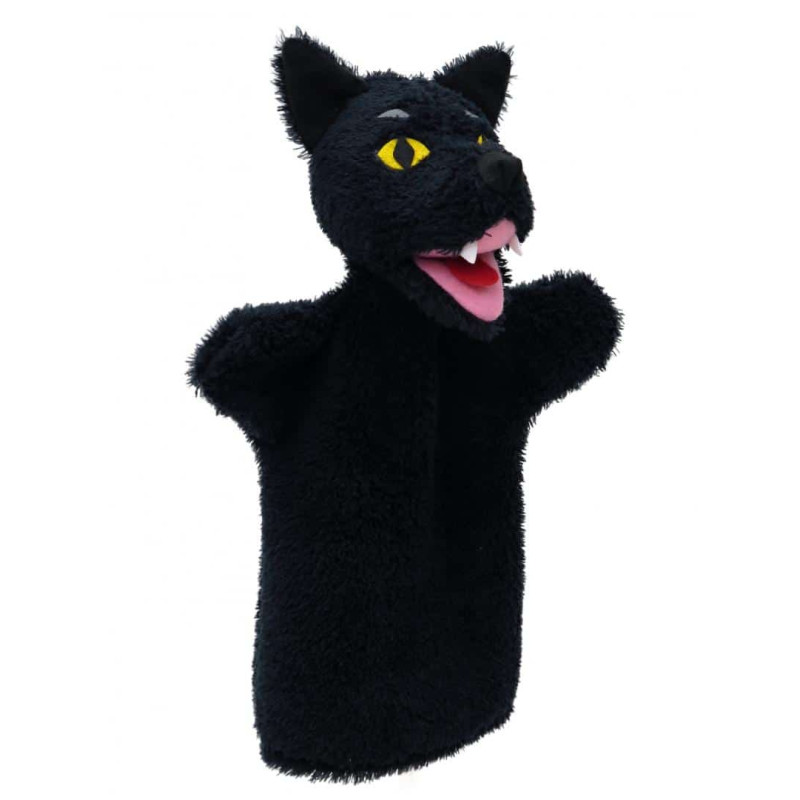 Кукла за театър Добрият вълк, черен, 28 см.