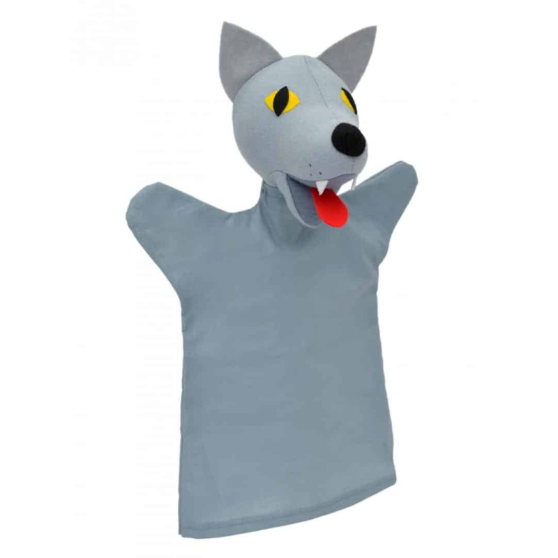 Кукла за театър Добрият сив вълк, 28 см.