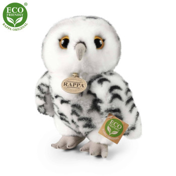 Плюшена играчка бухал, бял, 25 см