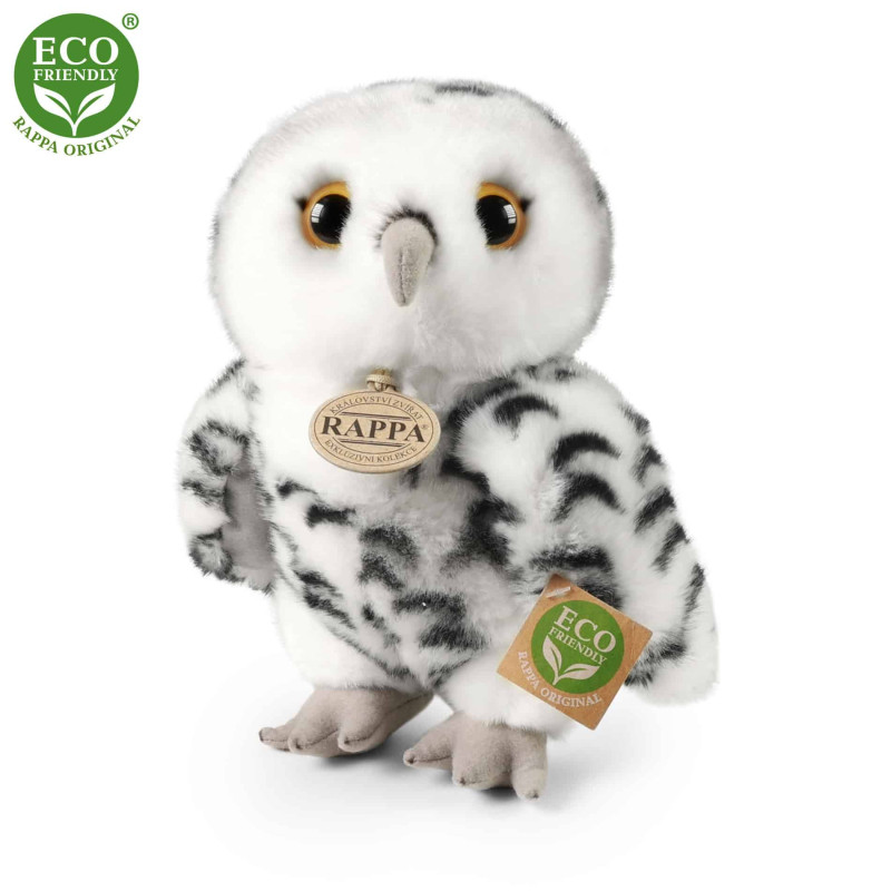 Плюшена играчка бухал, бял, 25 см