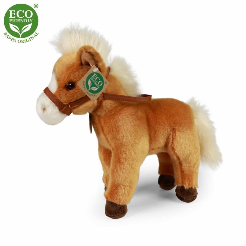 Плюшено конче с юзди, кафяво, 30 см