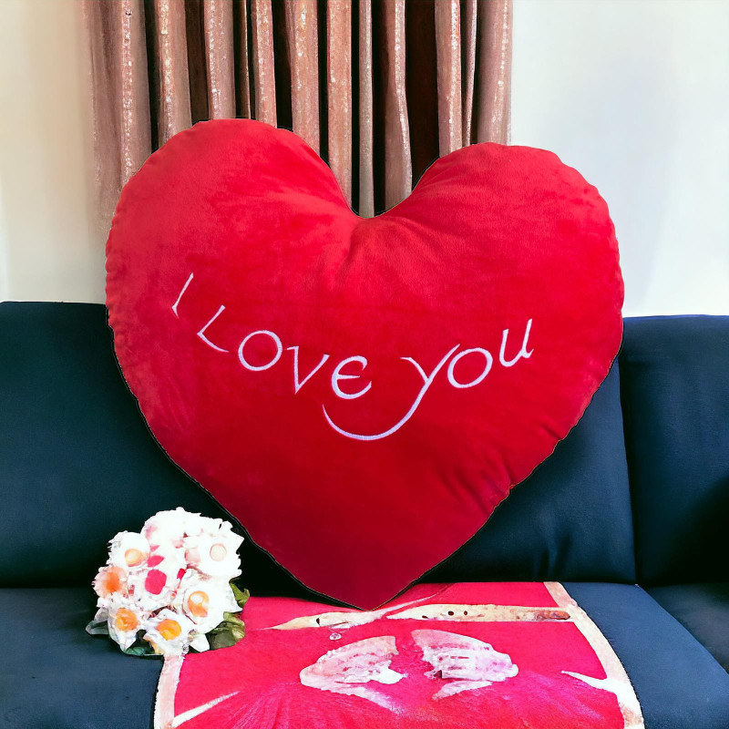 Плюшено сърце I Love you, червено, 65 см