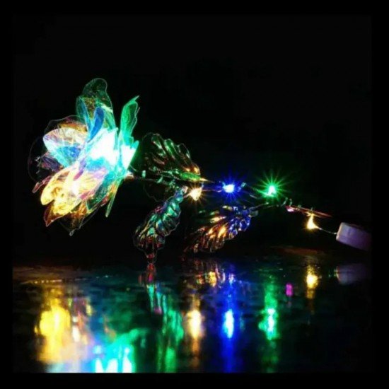 Холограмна роза гигант в луксозна опаковка с LED светлини Холограмна роза гигант в луксозна опаковка с LED светлини
