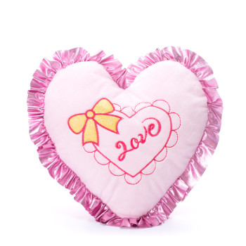 Плюшено сърце, розово, 25 см