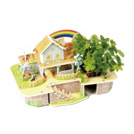 3D пъзел - Малка къща с дъга с жива градина