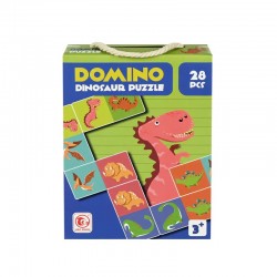 Занимателна игра Домино - Пъзел - Динозаври /28 елемента/